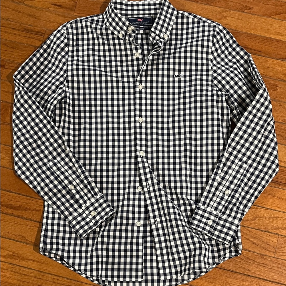 Vineyard Vines Black and White Gingham Shirt